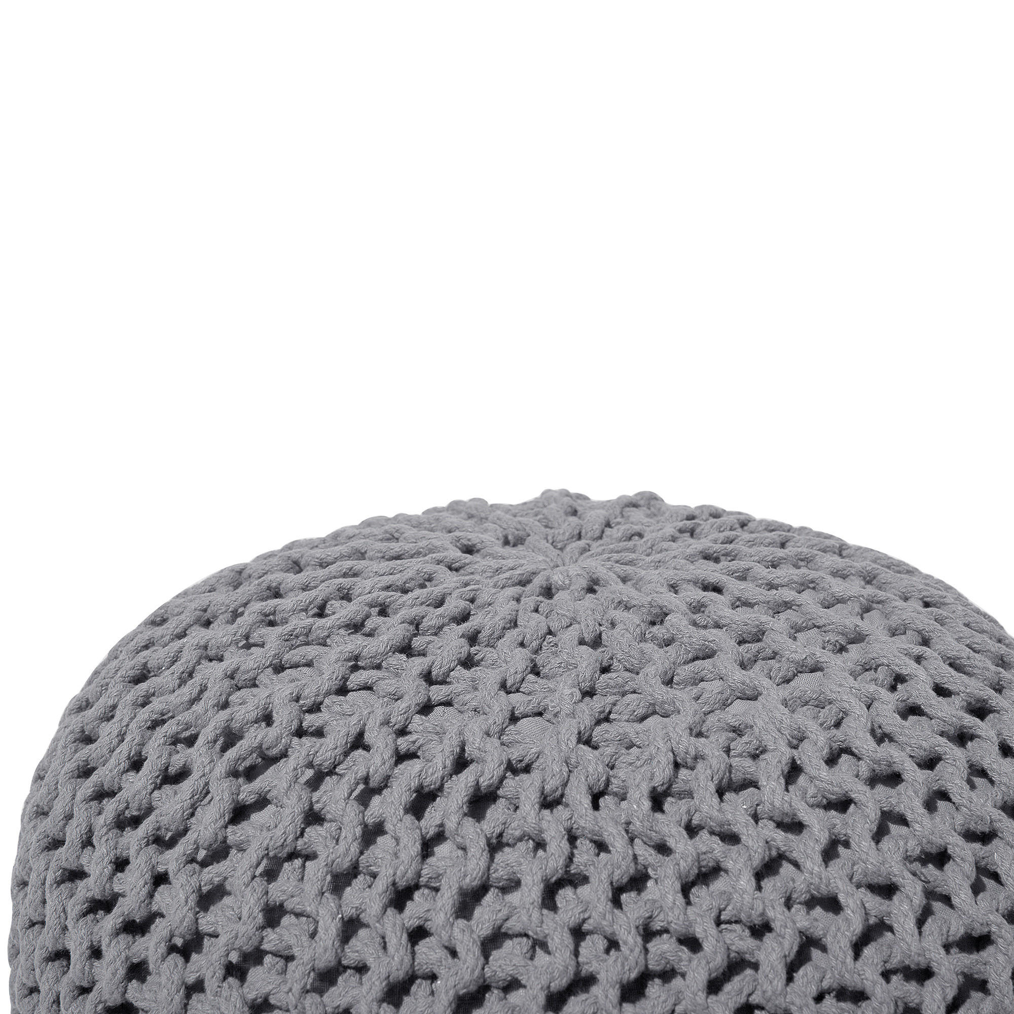 POUF Conrad 50/50/35 cm - Grau, Naturmaterialen/Textil (50/35/50cm) - Beliani