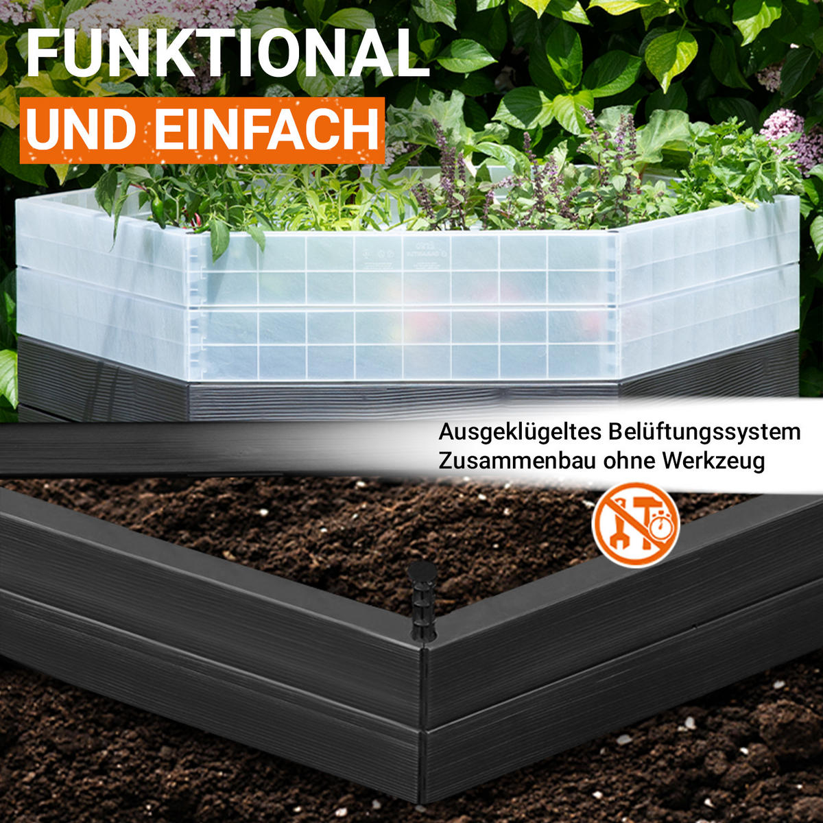 HOCHBEET Turbo XL 75, inkl. Wassersparsystem - Braun, Kunststoff (145/75/145cm) - GARANTIA