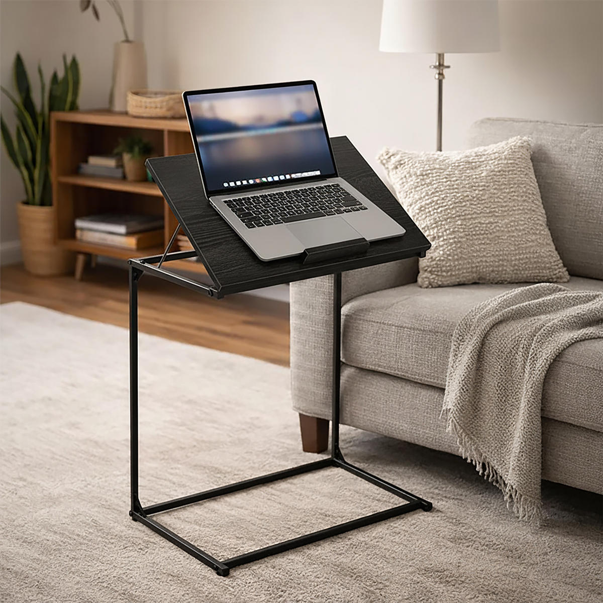 BEISTELLTISCH - Schwarz, Holzwerkstoff/Metall (35/55/66cm) - Relaxdays