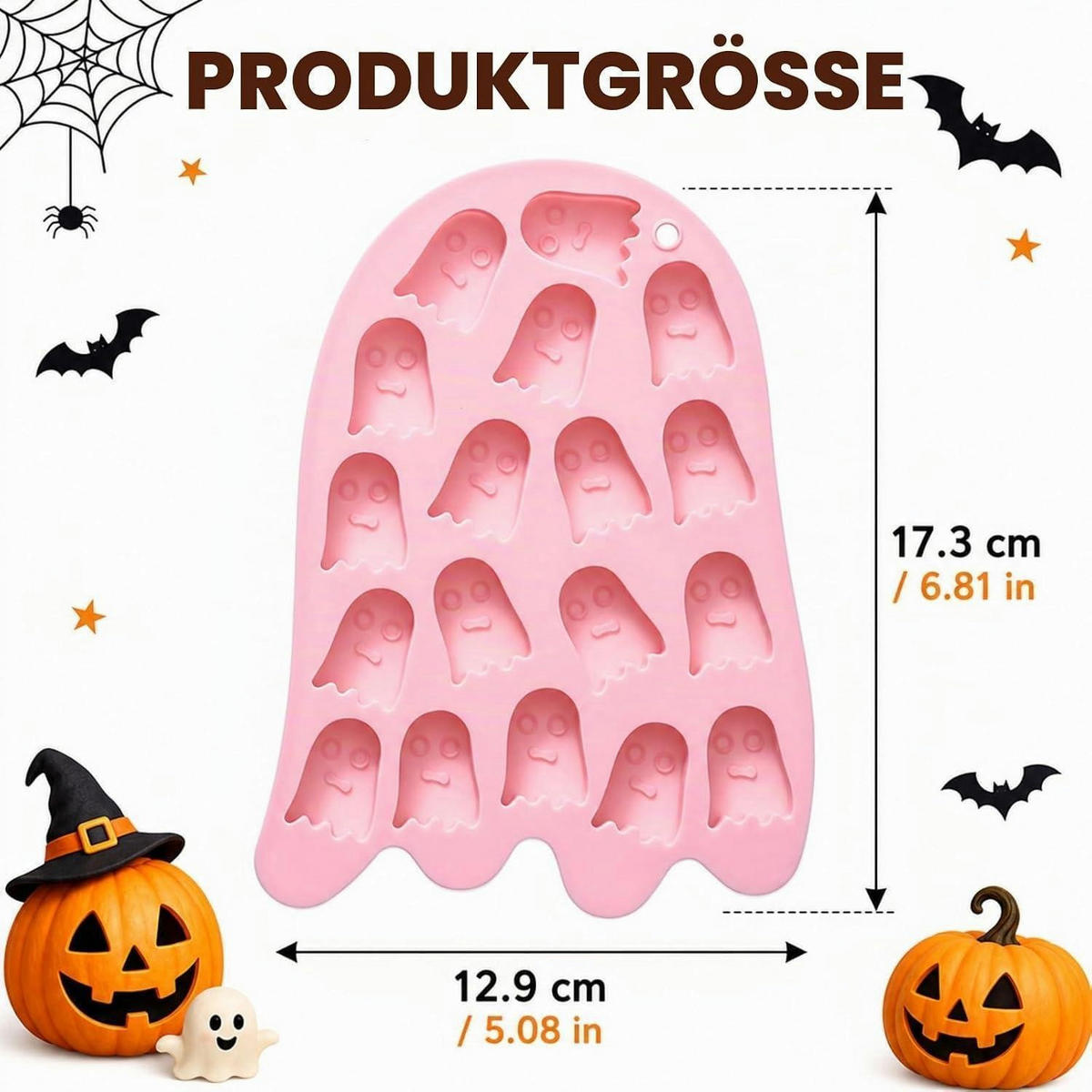 SILIKONFORM Geist 18-Hohlraum Halloween Backform - Rosa, Kunststoff