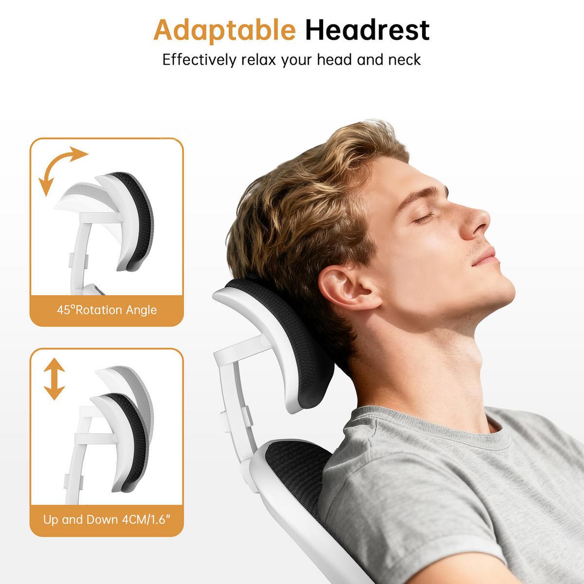 BÜROSTUHL ergonomisch Schwarz-Weiß mit Lendenstütze - Weiß, Metall (58.5/28.5/61cm) - Rattrix