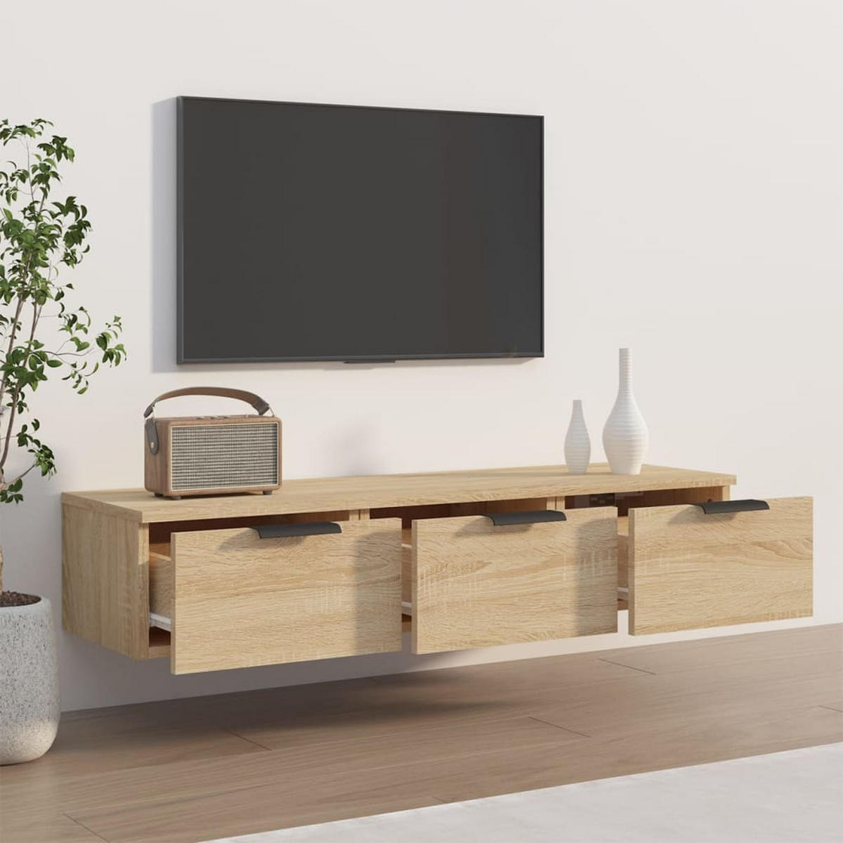 WANDSCHRANK Sonoma-Eiche 102x30x20 cm Holzwerkstoff - Braun, Holzwerkstoff (102/20/30cm)