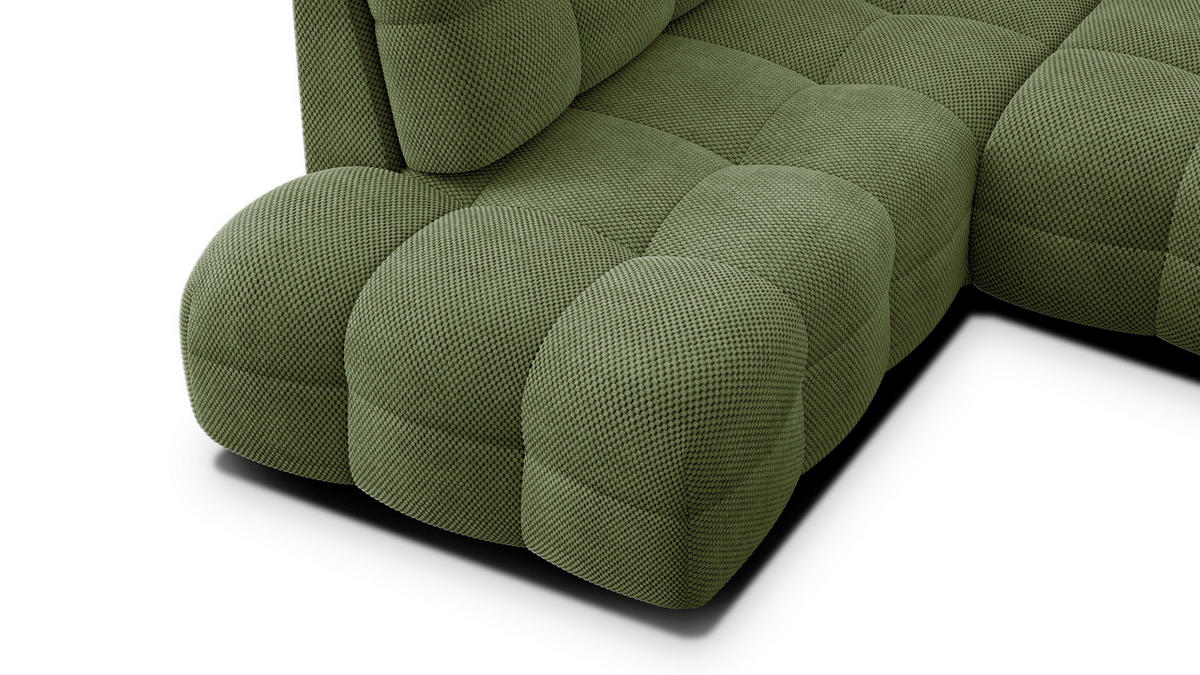 ECKSOFA MELLOW 5-Sitzer, olive - Schwarz/Grün, Holz/Textil (283/191cm) - Courtois Laville
