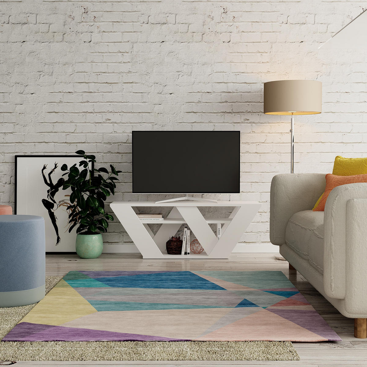 TV-LOWBOARD Pipralla Weiß 110/30/40 cm - Weiß, Holzwerkstoff (110/40/30cm) - Decortie