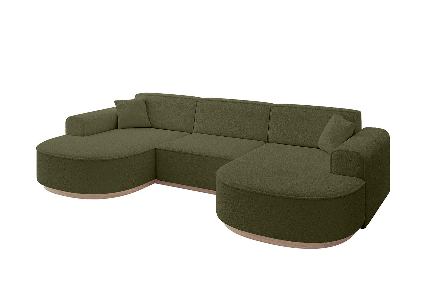 WOHNLANDSCHAFT MARI-U1-v1 - 303x171x83 cm Grün Bouclé - Grün, Holzwerkstoff/Textil (303/83/171cm) - ALTDECOR
