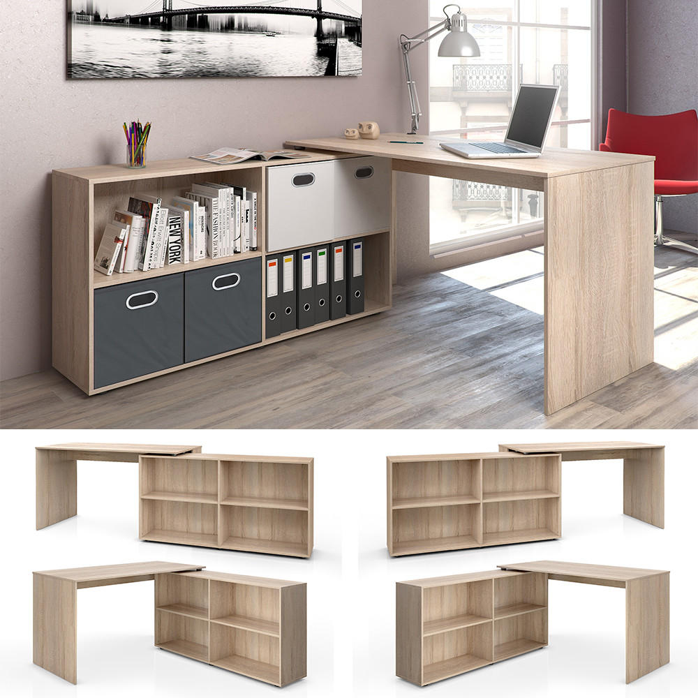 ECKSCHREIBTISCH FlexPlus Sonoma 137 x 60 cm - Sonoma Eiche, Holzwerkstoff (60/137/75.4cm) - Vicco
