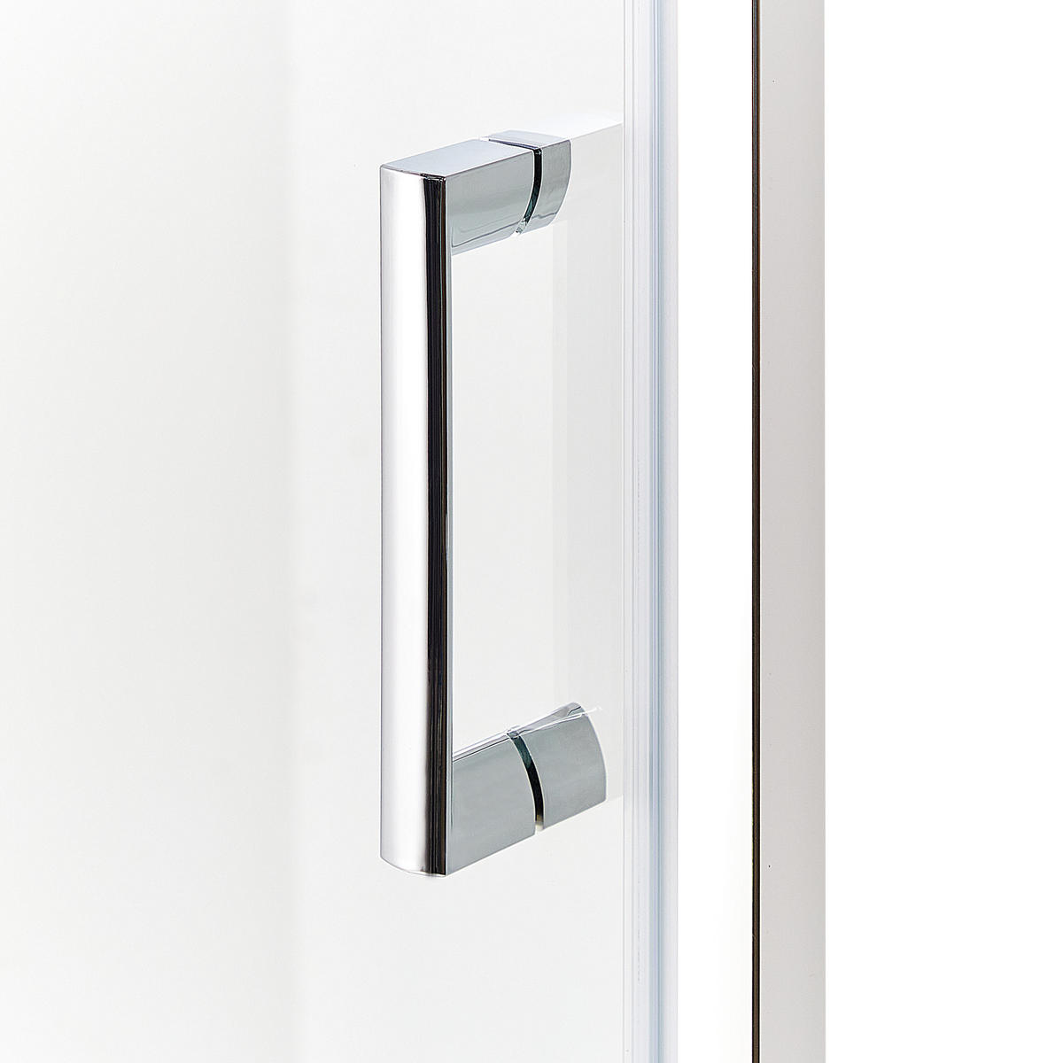 DUSCHKABIN 80/80/185 cm silver Darli - Transparent/Silverfärgad, Glas (80/80/185cm) - Beliani
