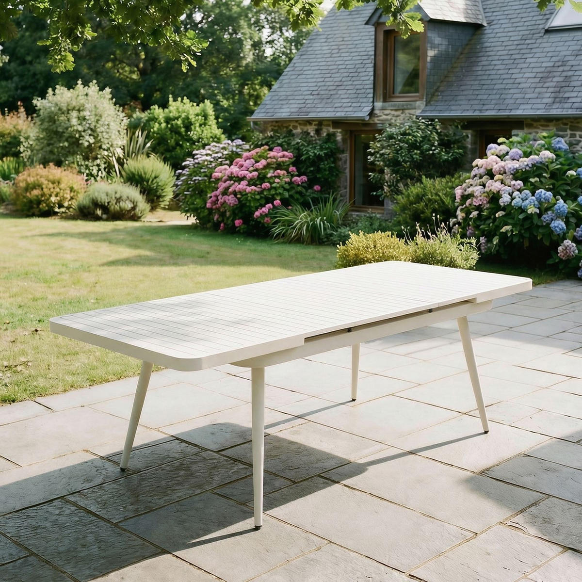 GARTENTISCH SUNNY weiß - Weiß, Metall (90/150/78cm) - IDIMEX