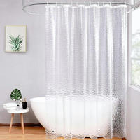 DUSCHVORHANG Transparent 240 x 200 cm - Transparent, Kunststoff (200/240cm)