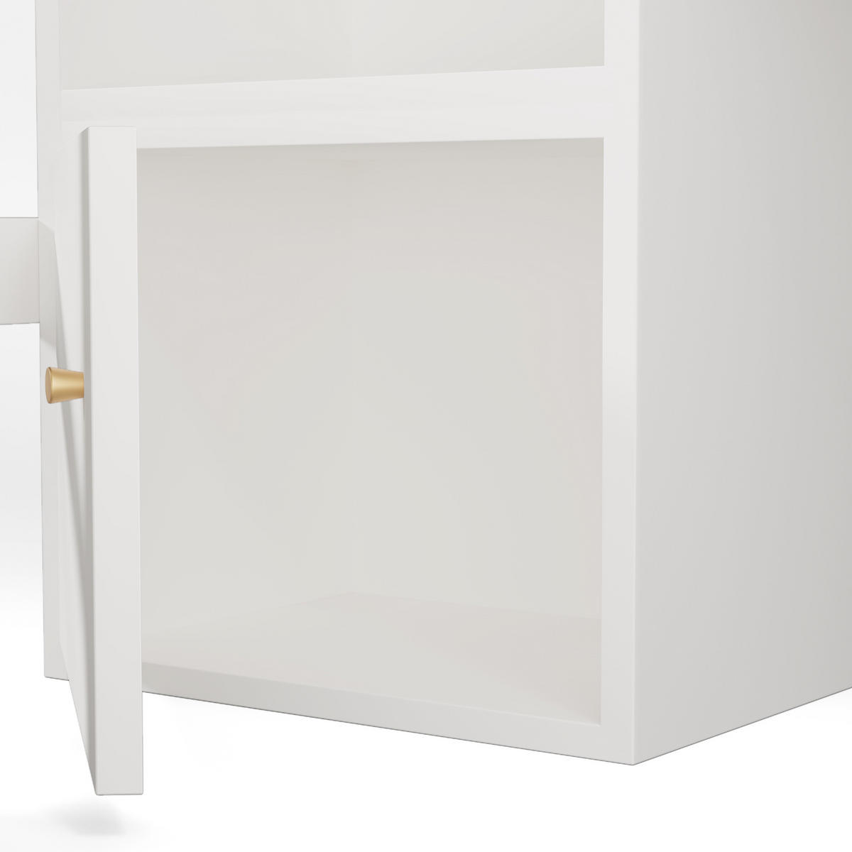 KINDEREINZELBETTEN aus MDF und Spanplatte 90x200 cm in Weiß mit Schreibtisch & USB/Type-C - Weiß, Holzwerkstoff (90/200cm) - Modfu