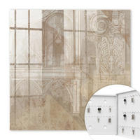 SCHLÜSSELBOX Weiß 30x30 cm – Türöffnung nach rechts - Alte Architektur - Beige, Metall (30/30/5cm) - TULUP