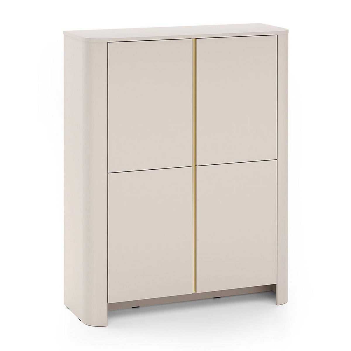 KOMMODE Bari Kaschmir / Gold 103 / 39 / 132cm - Kaschmir, Holz/Holzwerkstoff (103/132/39cm) - Feldmann-Wohnen