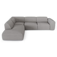 ECKSOFA LINKS Rastergewebe Hellgrau 269cm - Hellgrau/Grau, Textil (221/269cm) - Sia Home