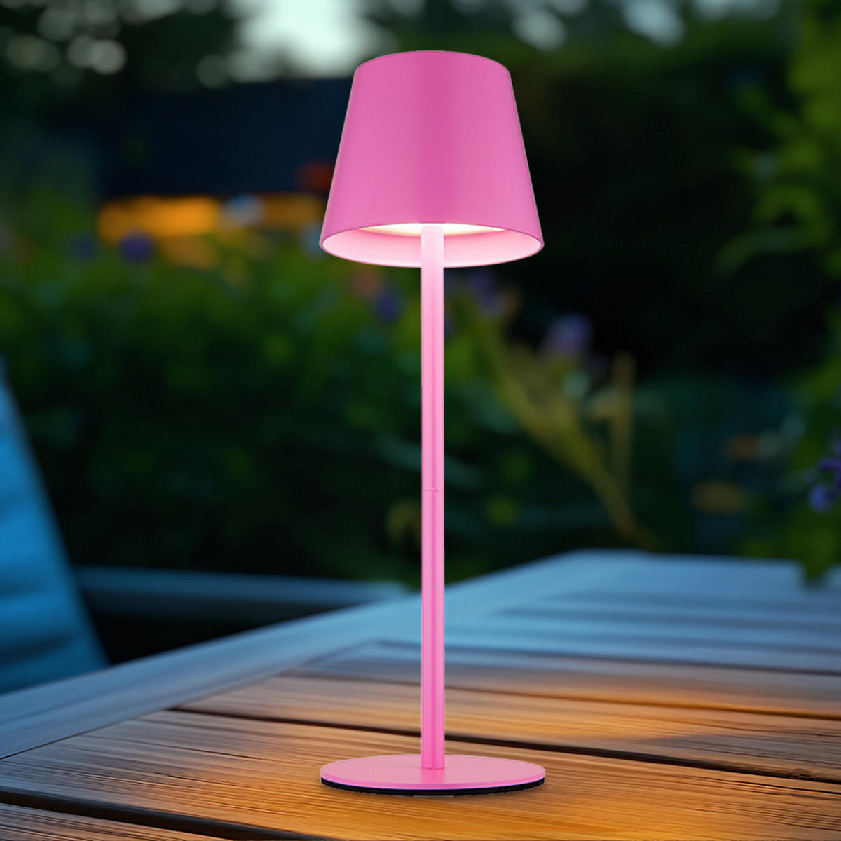 LED AUSSENLEUCHTE Vannie Rosa opal 2er Set - Rosa, Metall (11.5/11.5/36cm) - Globo Lighting