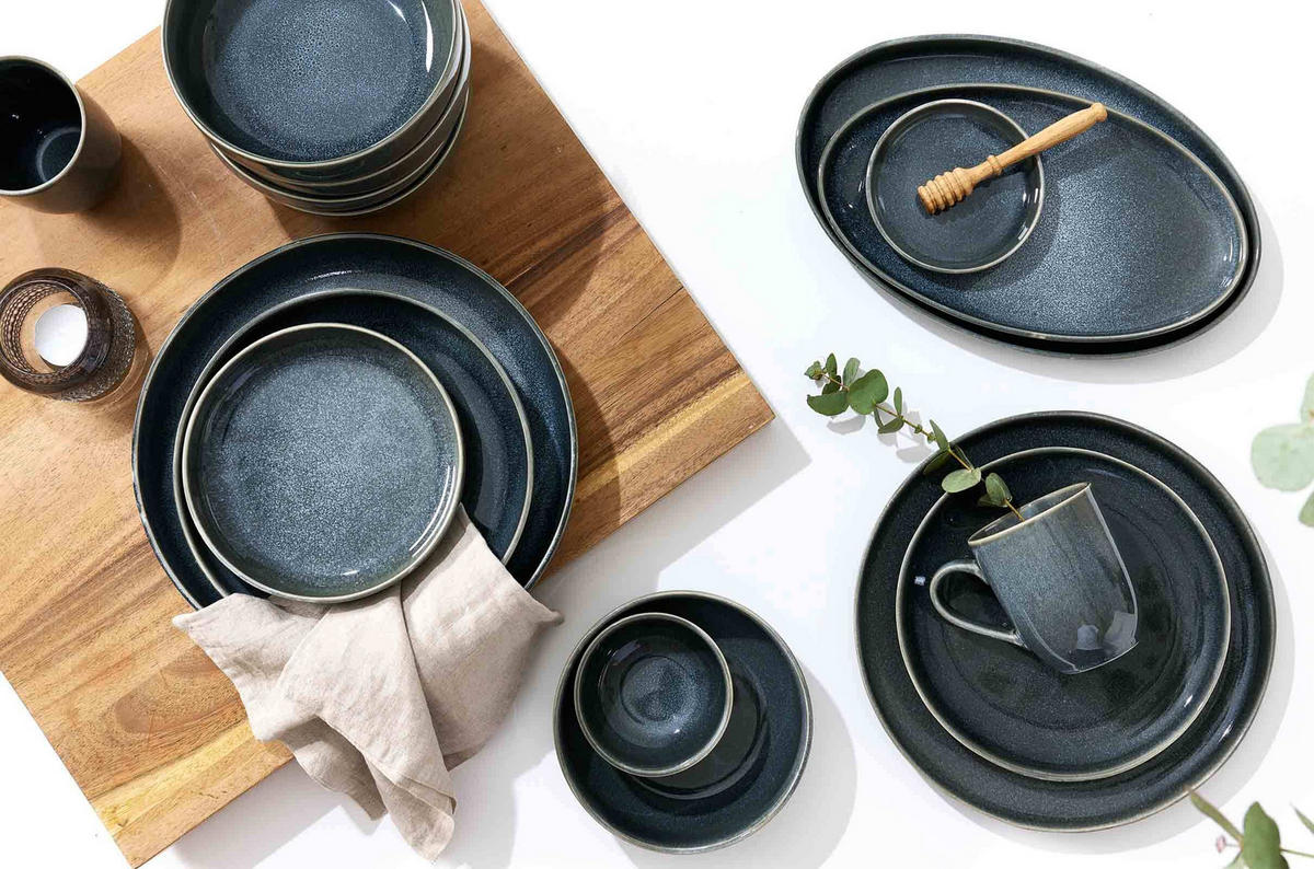 SERVIERPLATTENSET Eda grau 2er Set - Grau, Keramik (1/1/1cm) - Ritzenhoff Breker