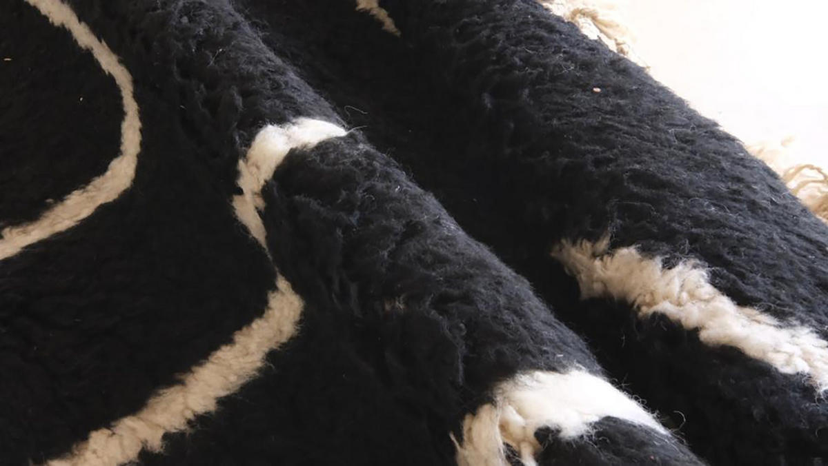 BERBERTEPPICH aus Marokko aus reiner Wolle 200x 300 cm - Schwarz, Naturmaterialien (200/300cm) - AFK Living