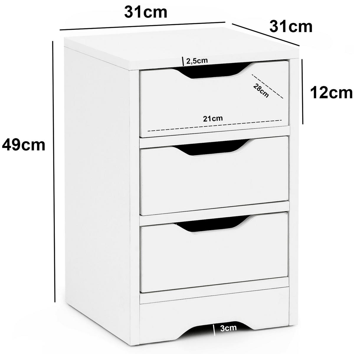 NACHTKONSOLE DILAVER Nachtkästchen Weiß - Weiß, Holzwerkstoff (31/49/31cm) - tinkaro