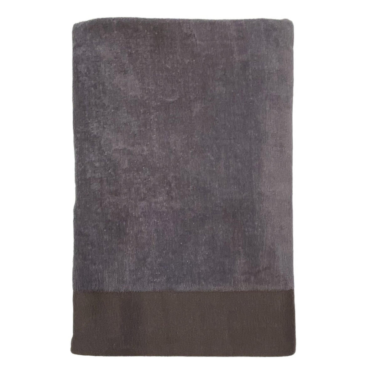 BADETUCH Velours uni Shady Grau 140x180 370g/m² - Grau, Textil (140/180cm) - LE COMPTOIR DE LA PLAGE