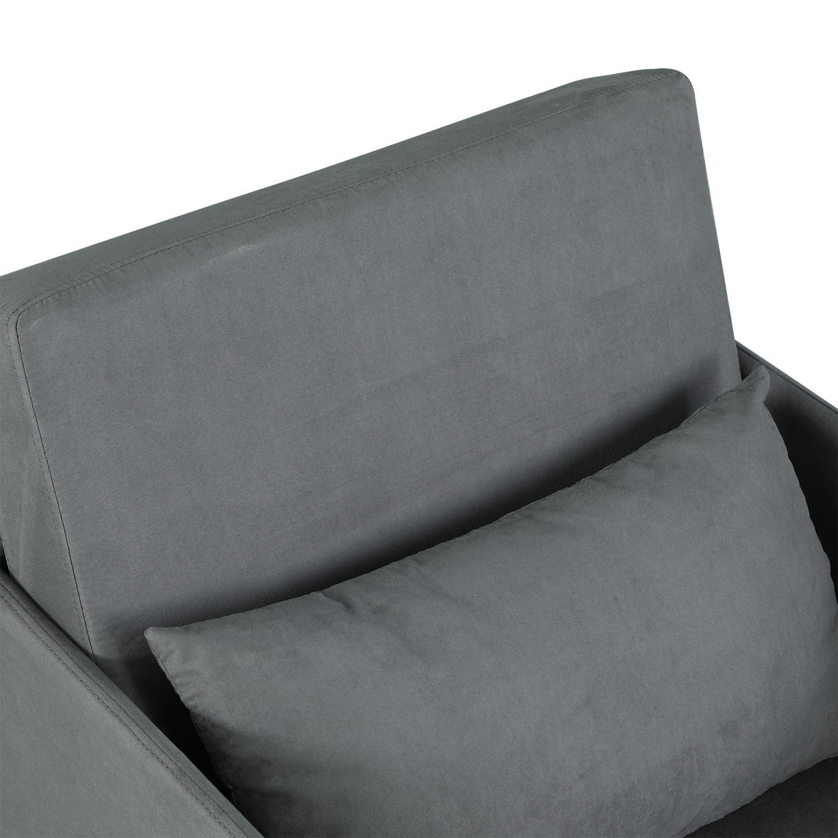 SCHLAFSESSEL Wildlederimitat Metall Grau - Grau, Kunststoff (76/77/70cm) - HOMCOM