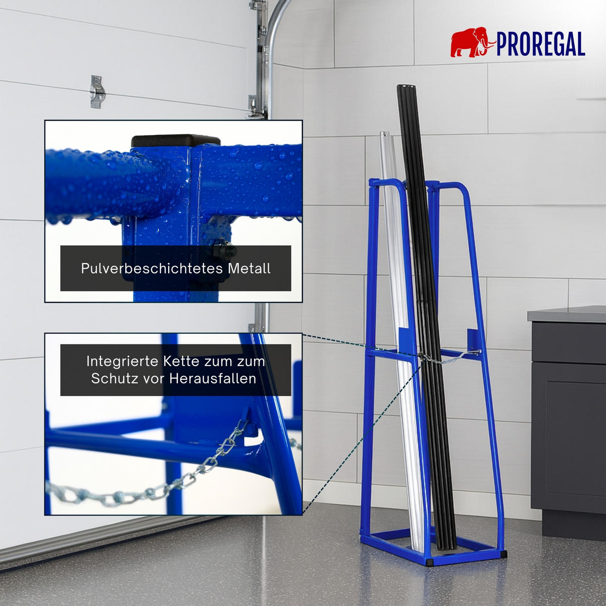 VERTIKALREGAL Rhino Grundregal HxBxT 150x36x60cm Blau - Blau, Metall (36/150/60cm) - PROREGAL