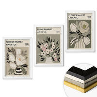 WANDBILDER 3er-Set - 20x30 cm Weißer Rahmen - Retro-Blumenarrangements - Weiß, Kunststoff (20/30cm) - ArtPrintCave