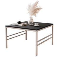 COUCHTISCH FORMA 60/60 cm Quadrat, Kaschmir / Schwarz matt - Kaschmir/Schwarz, Metall (60/60/40cm) - Idohome