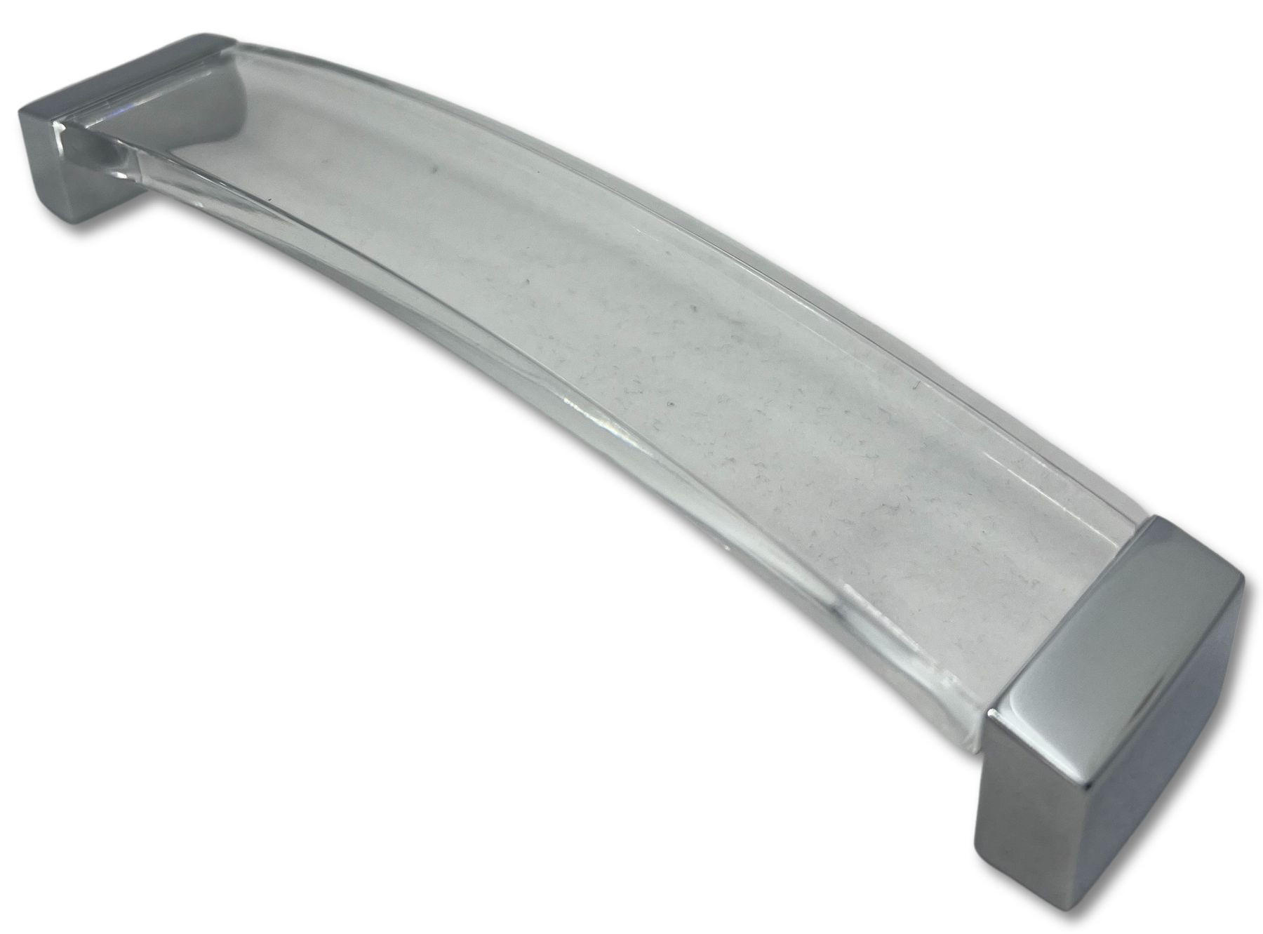 MÖBELGRIFF BA 160mm, Küchengriff Acrylglas & Chrom glänzend - Chromfarben, Metall (3.2/2.8/17cm)