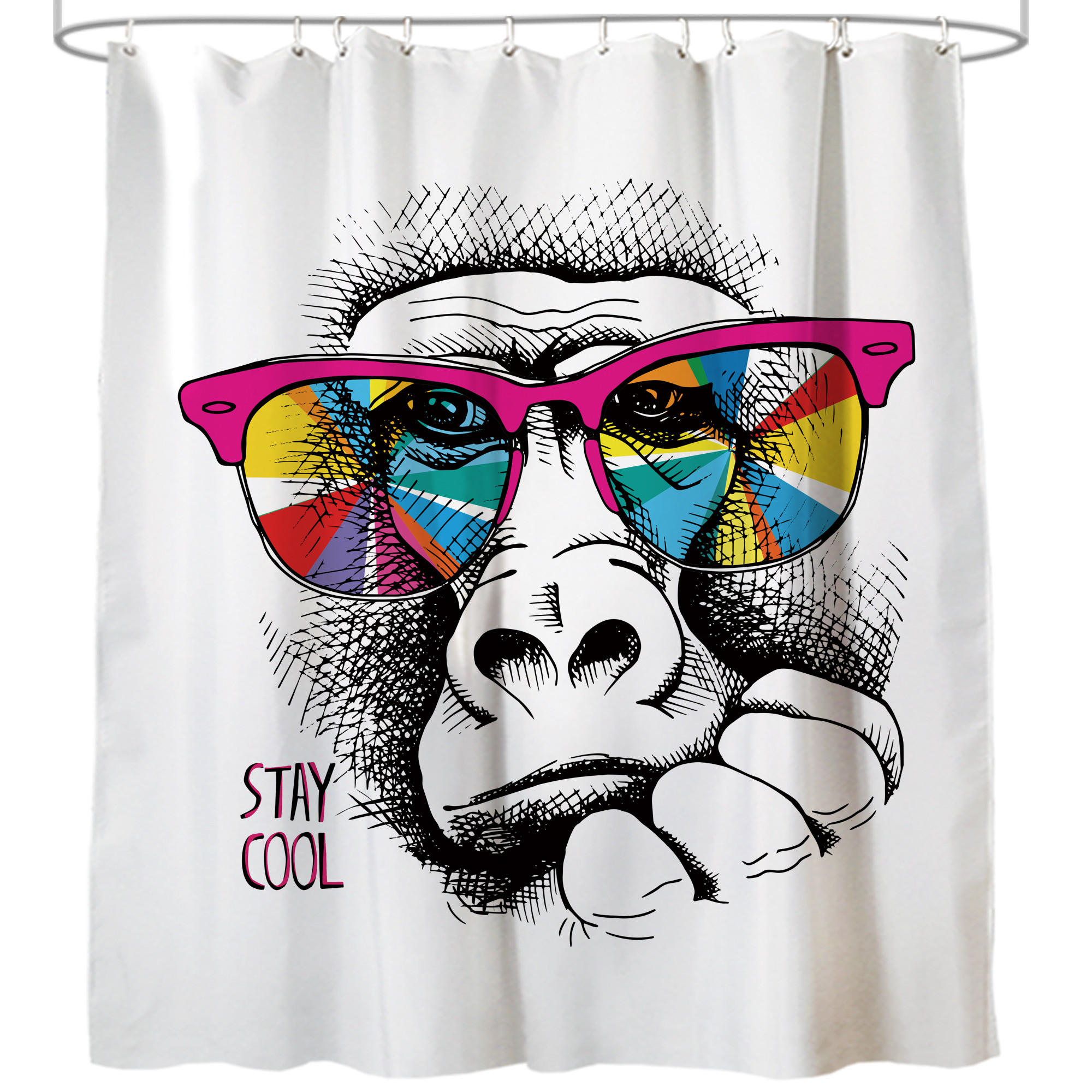DUSCHVORHANG Stay Cool 180 x 200 cm - Weiß, Textil (180/200cm) - Sanilo