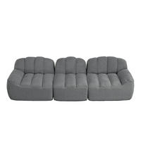 3-SITZER SOFA aus granuliertem Fleece, frameless Lounge-Design ohne Montage - Grau, Textil (288/79/104cm) - Urban Meuble