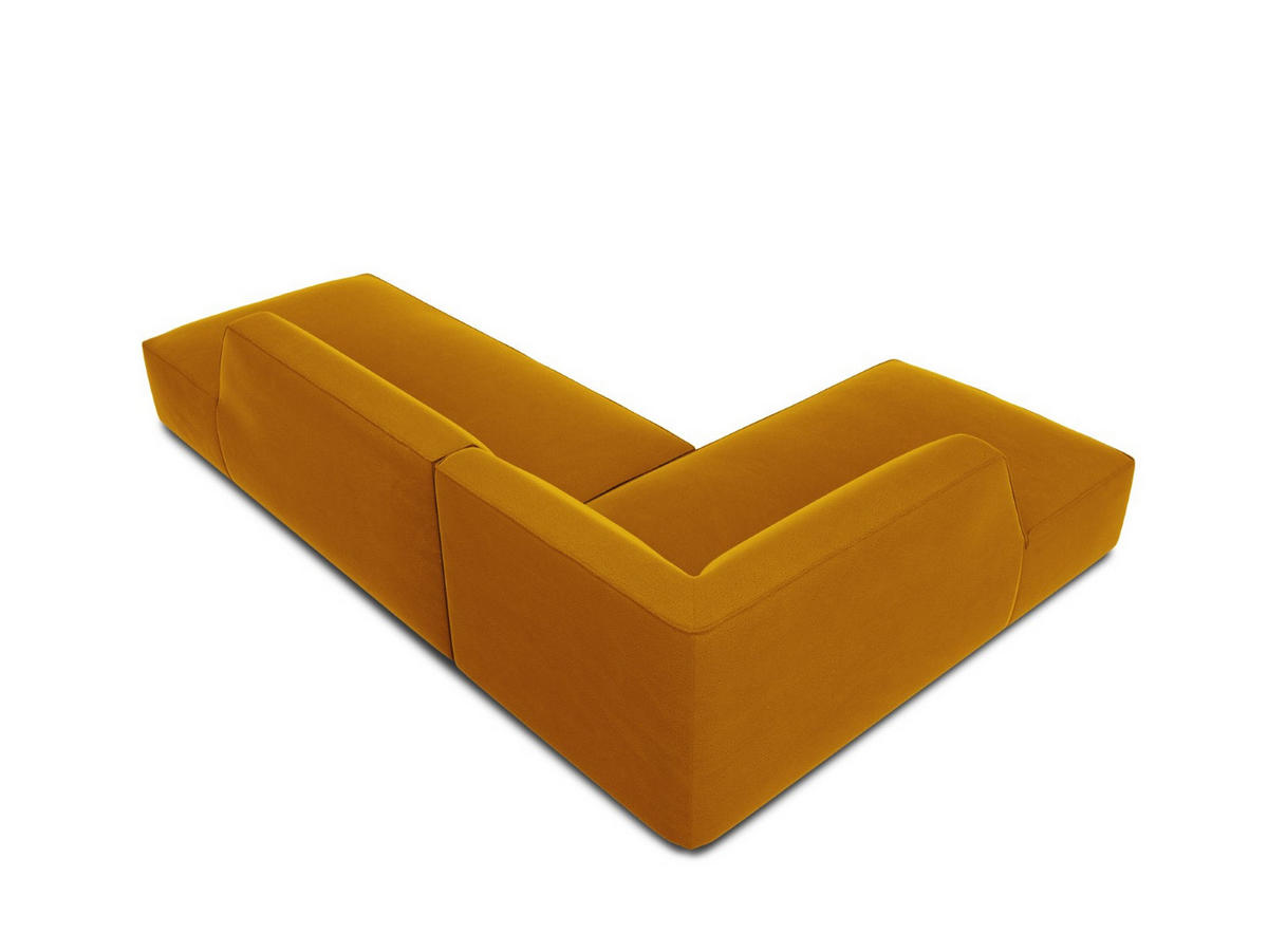 ECKSOFA links Ruby aus Samt gelb 4 Sitzplätze - Gelb, Textil (180/273cm) - Micadoni