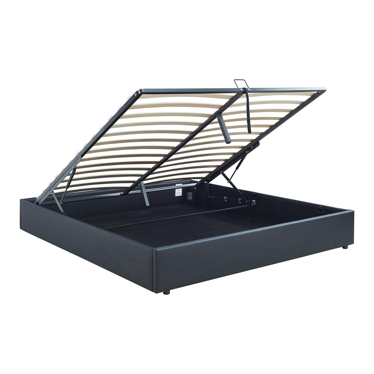 ČALOUNĚNÁ POSTEL Nola - černá, kompozitní dřevo/textil (160/200cm) - [en.casa]