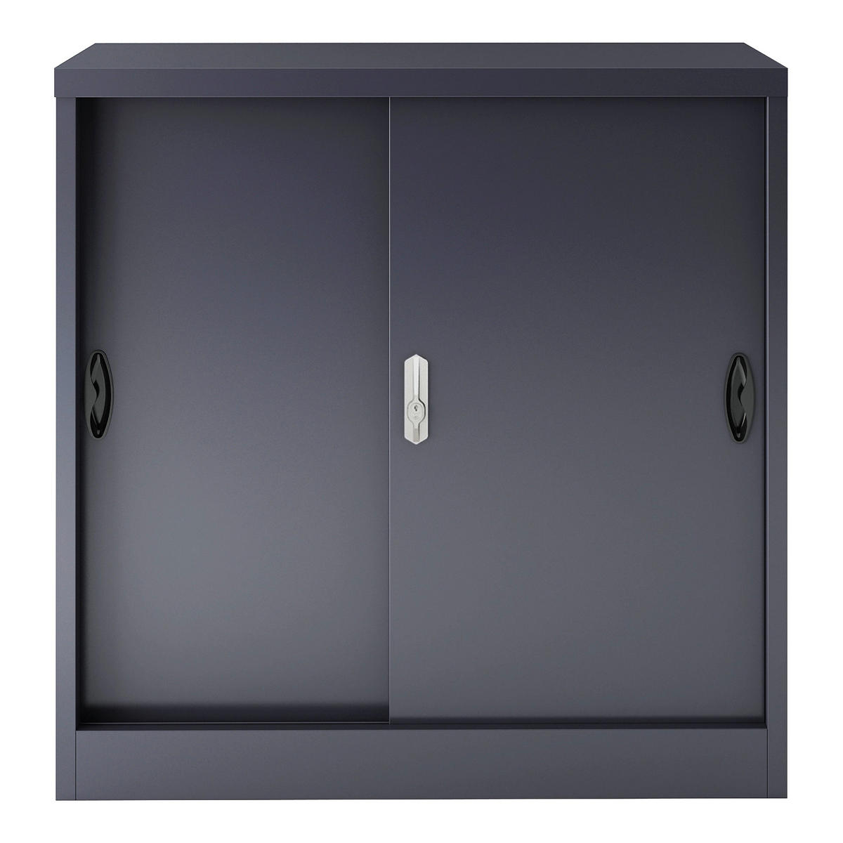 AKTENSCHRANK Rieti - Dunkelgrau, Metall (90/90/40cm) - [en.casa]