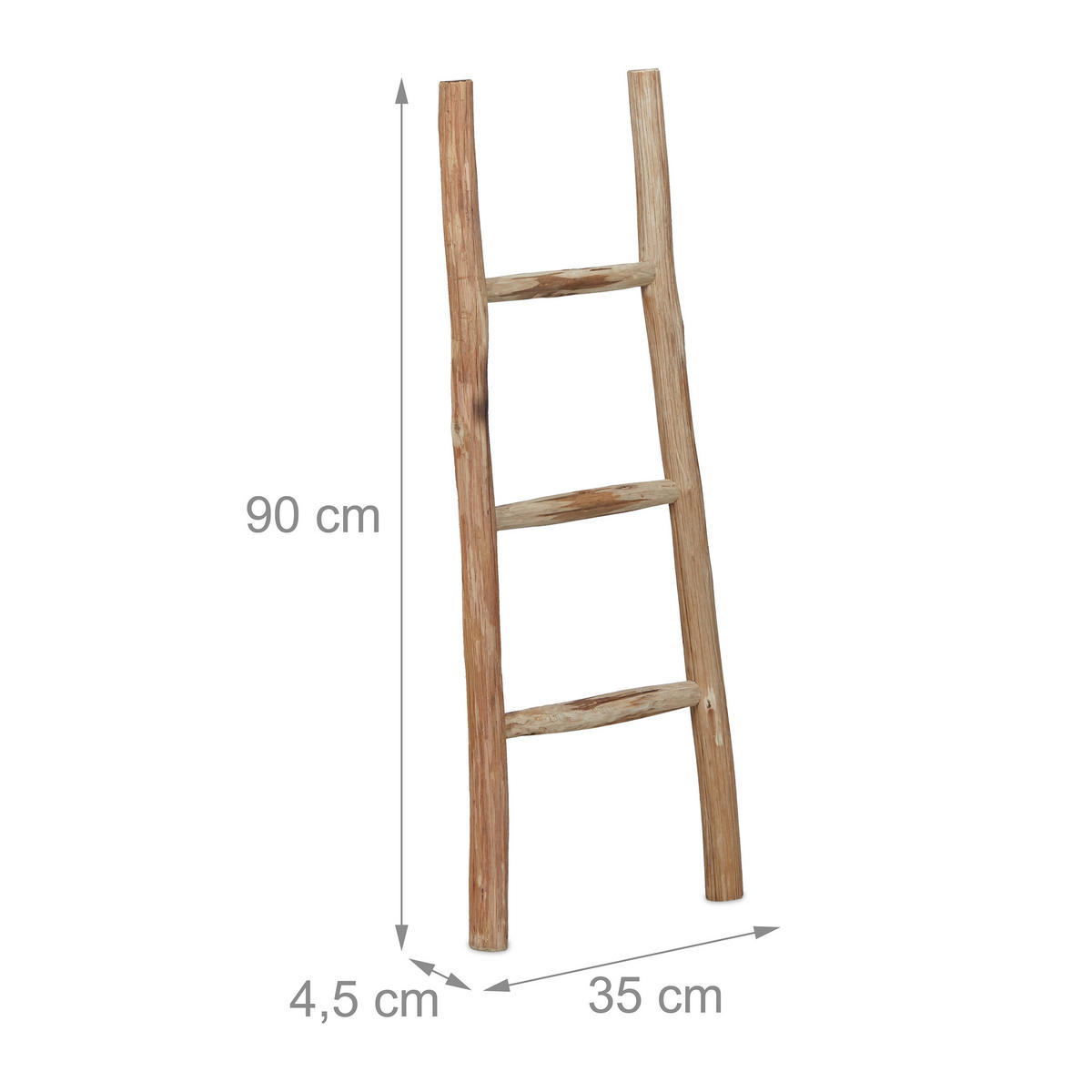 DEKORATIVNÝ rebrík - svetlohnedá, drevo (35/90/4.5cm) - Relaxdays