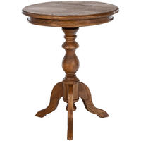 BEISTELLTISCH rund 50 cm Holz Braun - Eukalyptusholzfarben/Braun, Holz (50/50/64cm) - CLP