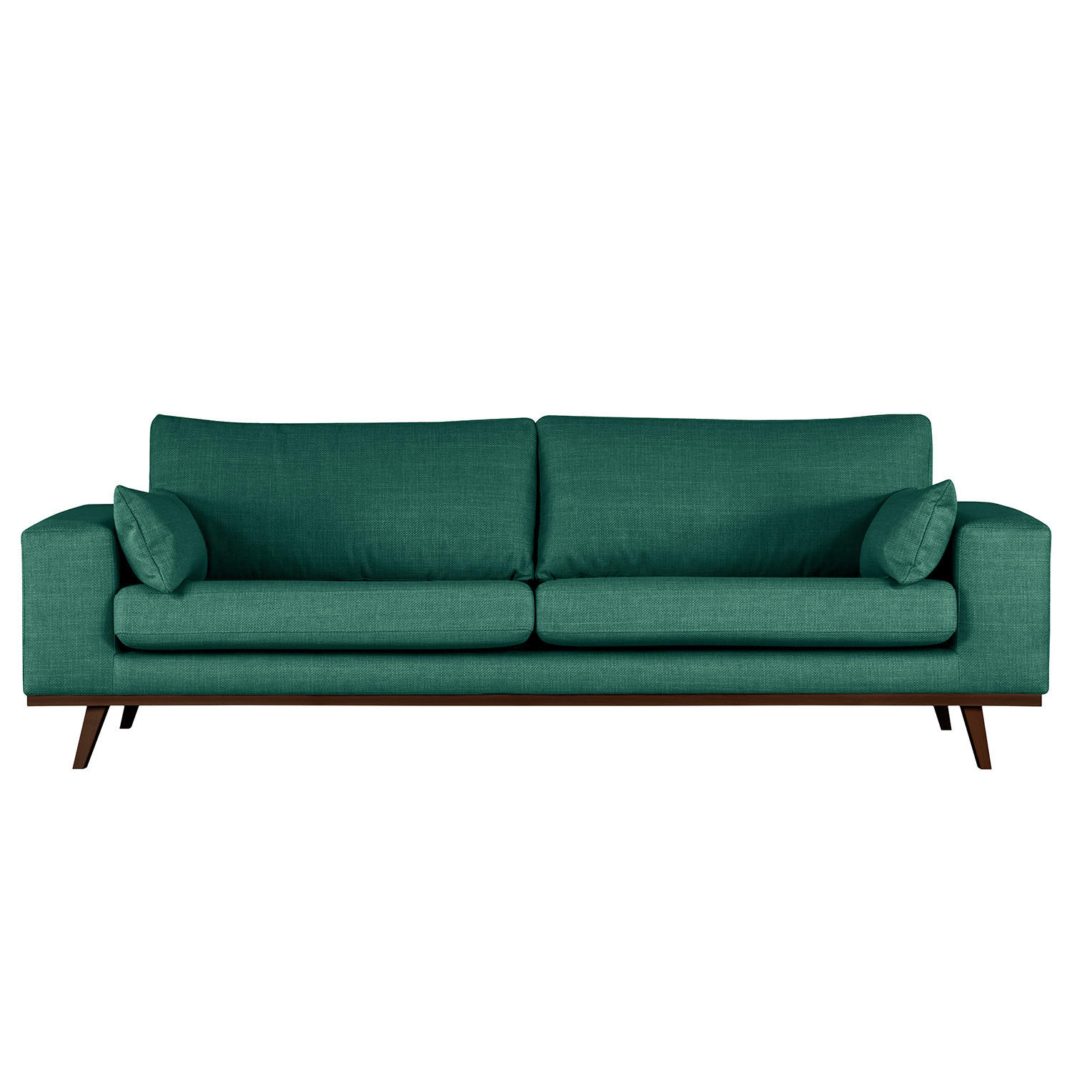 3-SITZER SOFA - Dunkelgrün/Buchefarben, Textil (237/81/88cm) - home24
