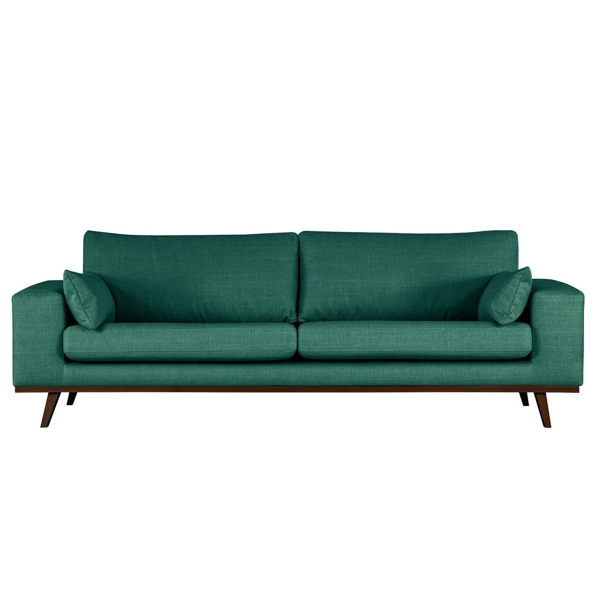 3-SITZER SOFA - Dunkelgrün/Buchefarben, Textil (237/81/88cm) - home24
