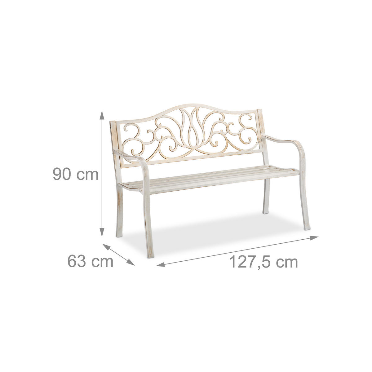 GARTENBANK - Multicolor, Metall (127.5/90/63cm) - Relaxdays
