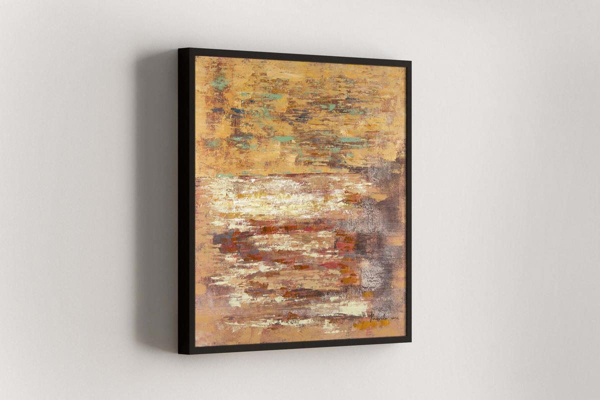 ÖLGEMÄLDE 80/80 cm - Braun, Holz/Textil (1.6/80cm) - KUNSTLOFT