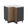 ECKUNTERSCHRANK R-Line Artisan-Eiche 75.6 cm, AP Marmor - Anthrazit/Eiche Artisan, Holzwerkstoff (75.6/81.6/60cm) - Vicco