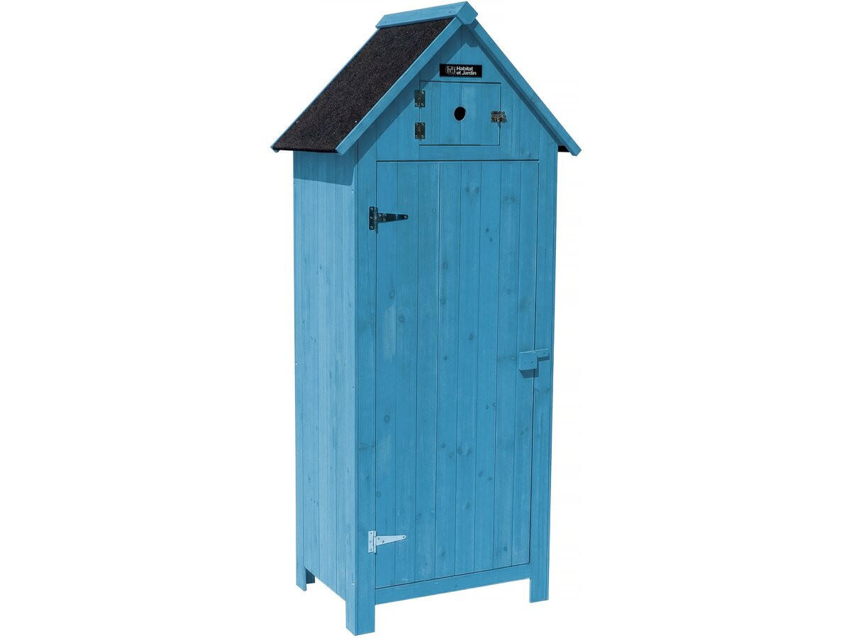 GARTENSCHRANK - GARTENTRUHE cabanon Blau - Blau, Holz (54/179/77cm) - Habitat Garten