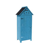 GARTENSCHRANK - GARTENTRUHE cabanon Blau - Blau, Holz (54/179/77cm) - Habitat Garten