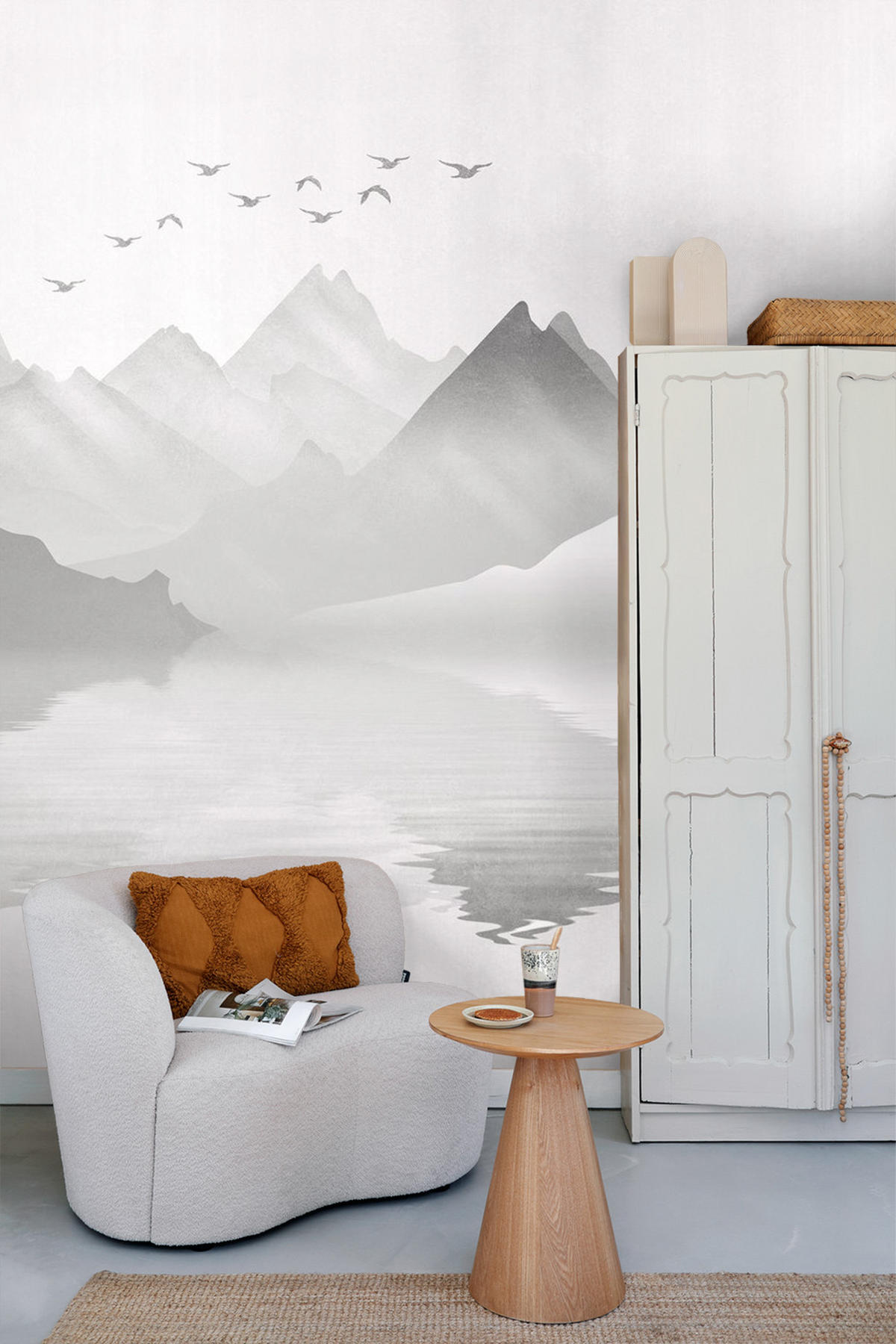 FOTOTAPETE Berglandschaft 375 x 270 cm - Schwarz, Papier (375/270cm) - Sanders & Sanders