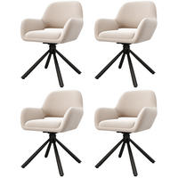 ESSZIMMERSTUHL 4 Stück Drehbar Samt Beige, Armlehne Modern - Beige, Textil (50/80/60cm) - FLIEKS