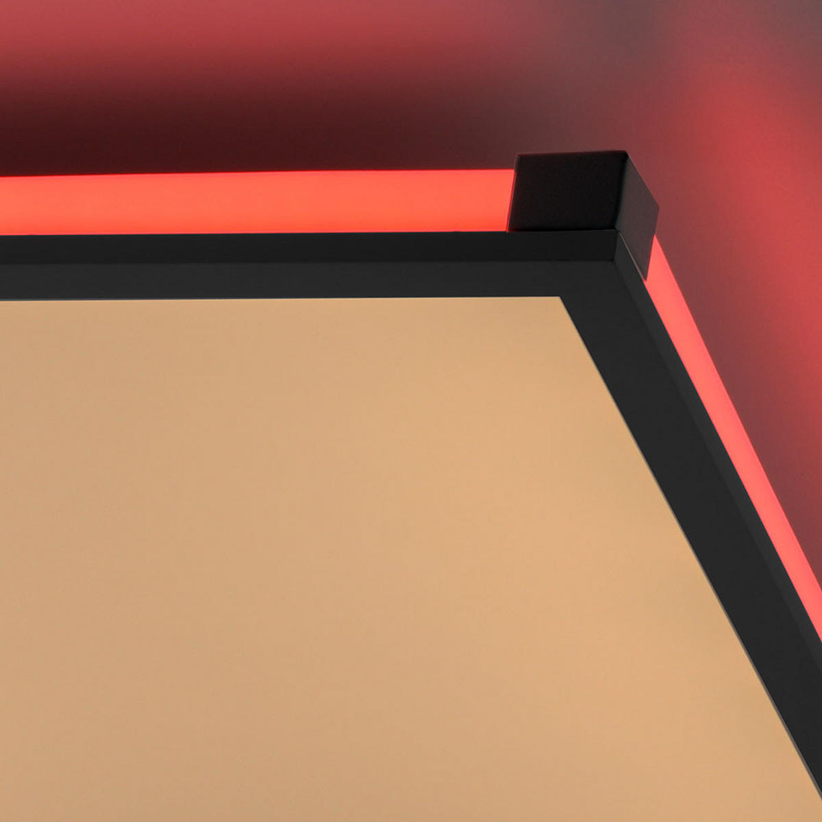 LED DECKENLEUCHTE Aufbau Schwarz matt - Schwarz, Kunststoff (45/45/7.1cm)