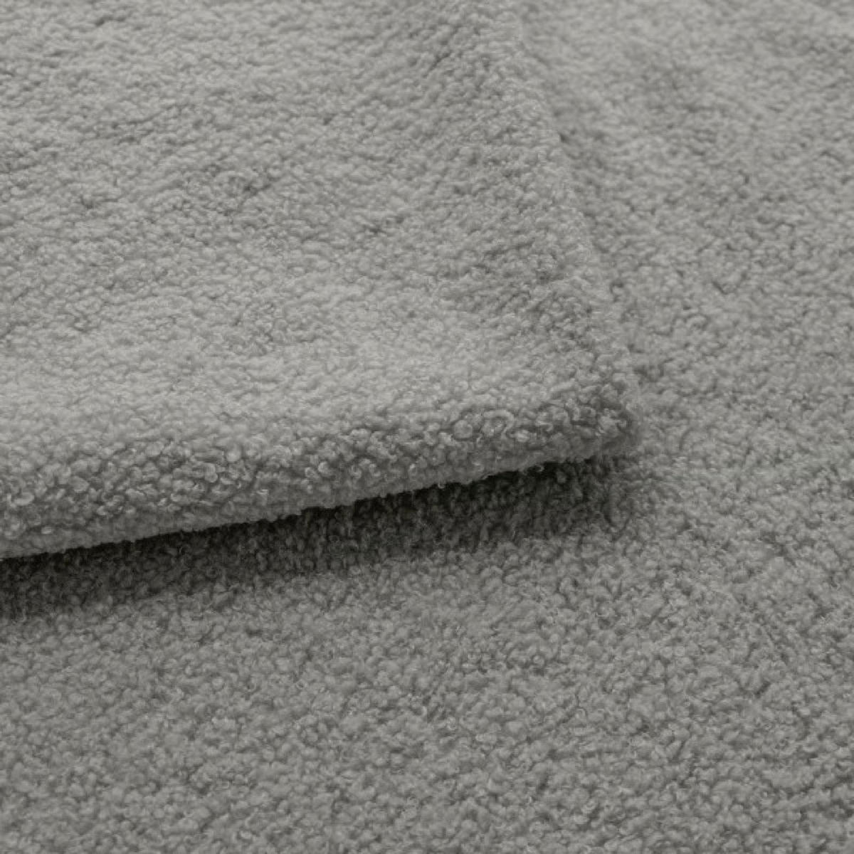 POUF Hellgrau ALOO Gepolstert Bouclé Lambi - Grau, Textil (82/41/75cm) - Sepro Meble