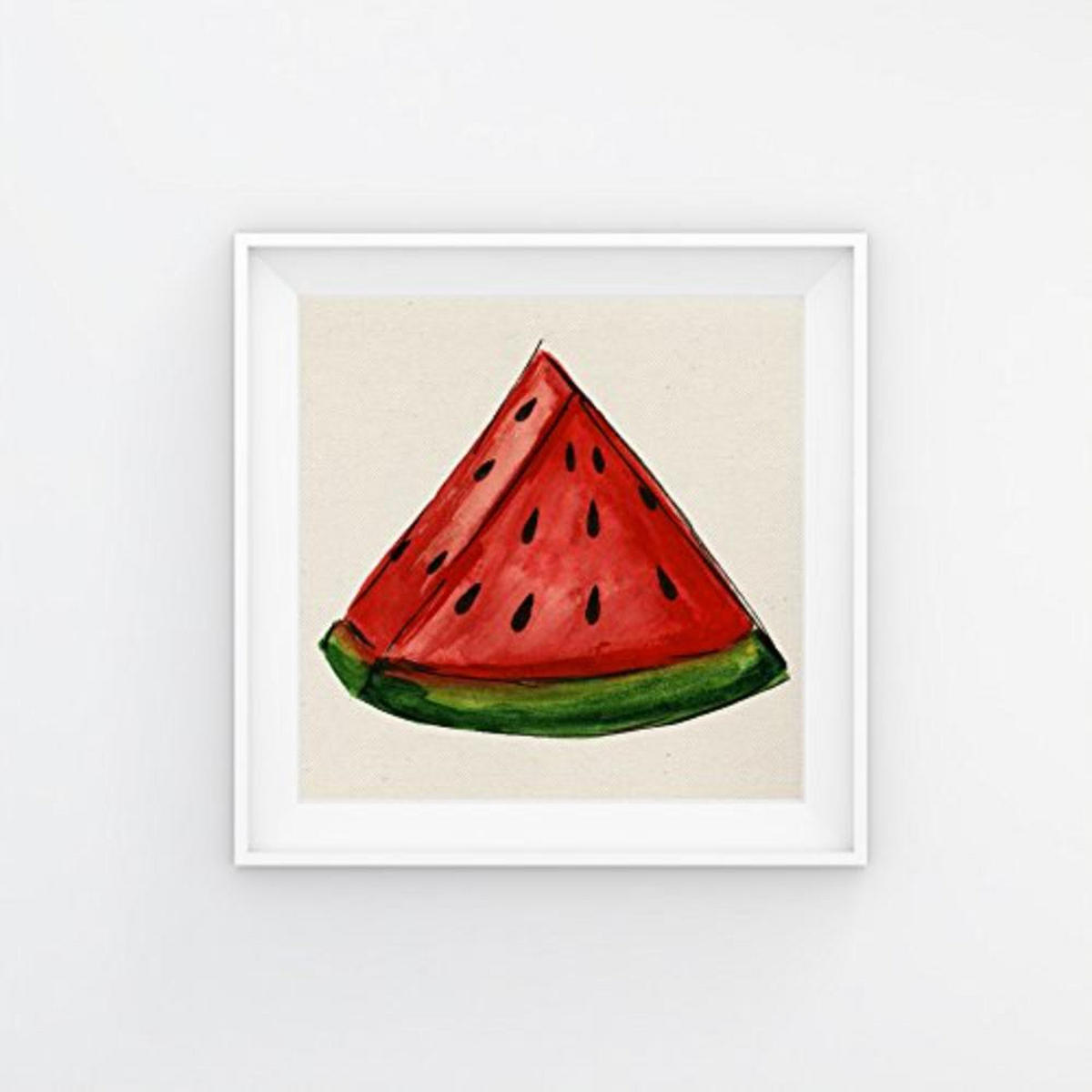 POSTER Set Mit 4 Obst Sommer 25X25cm Schwarzer Rahmen - Schwarz, Papier (25/3cm) - Nacnic