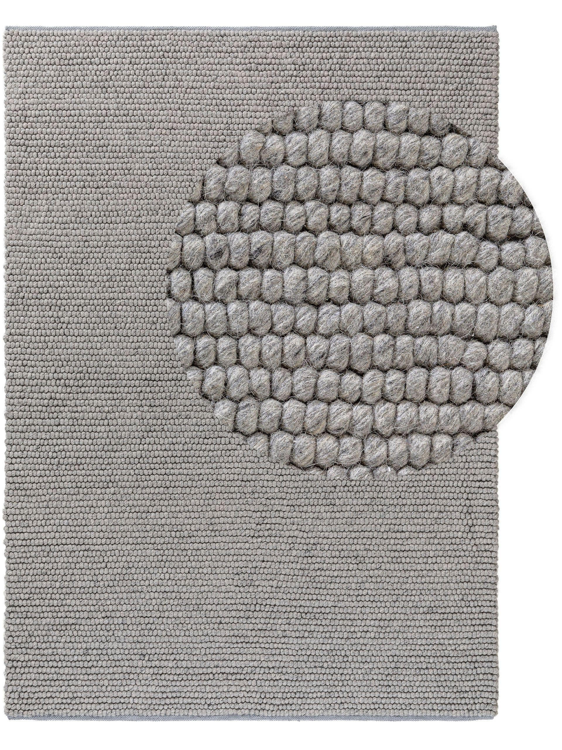 WOLLTEPPICH Beads Grau 160x230 cm - Grau, Textil (160/230cm) - benuta Pure