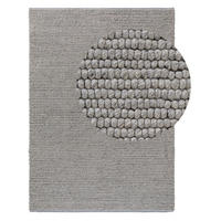 WOLLTEPPICH Beads Grau 80x150 cm - Grau, Textil (80/150cm) - benuta Pure