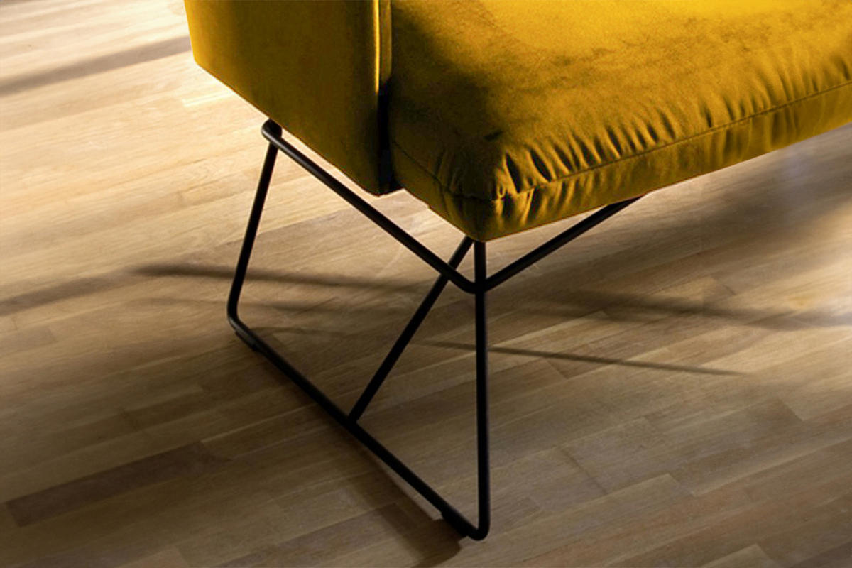 ESSZIMMERBANK CHARME Gelb Velvet - Gelb, Textil (166/85/68cm) - KAWOLA