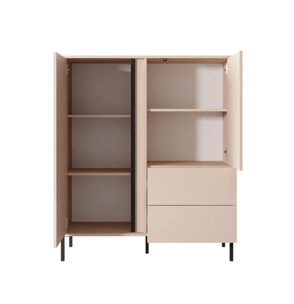 HIGHBOARD Dast beige 103 / 39,5 / 123cm - Beige/Braun, Holz/Holzwerkstoff (103/123/39.5cm) - Feldmann-Wohnen